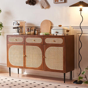 <span class=keywords><strong>Commode</strong></span> sans assemblage, <span class=keywords><strong>buffet</strong></span> en rotin avec rangement, 3 tiroirs, meuble de rangement bohème, <span class=keywords><strong>buffet</strong></span> en bois - Product Image 3