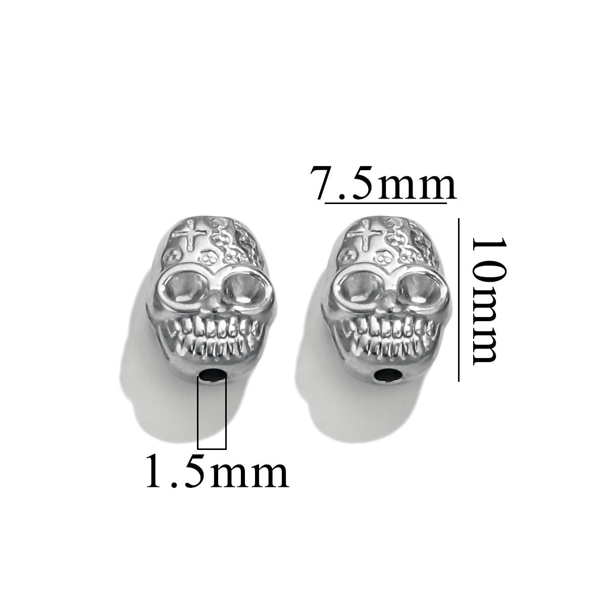 Cross Skull - Steel silver Color [Single 1.42g]