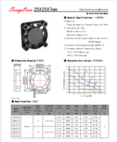 Ventilateur CC sans balais à roulement à billes 5V 25mm - Mini ventilateurs de refroidissement OEM 25x25x7mm à 2 broches pour diffuseur d'arômes, projecteur, incubateur