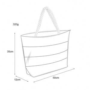 Sacs de plage en toile de coton naturelle écologiques personnalisables, sacs de courses réutilisables pour femmes avec logo personnalisé en couleur - Product Image 3