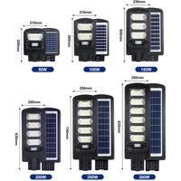 Lampe solaire de haute qualité CE ROHS SAA pour extérieur 50w 100w 150w 200w 250w 300w, lampadaire solaire LED intégré pour jardin et cour
