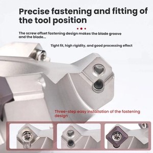 KM12 <strong>45</strong>-<strong>degree</strong> <strong>chamfered</strong> indexable shell end <strong>mill</strong> face milling cutter, KM12 for SEHT1204 inserts. - Product Image 5
