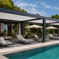Pergola 3x4m en aluminium avec toit à lames orientables imperméable CE pour terrasse extérieure et jardin