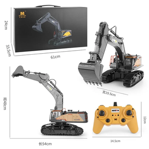 HOT <span class=keywords><strong>Huina</strong></span> <span class=keywords><strong>1592</strong></span> Excavatrice RC 2.4G 1:14 Grands camions RC Simulation d'excavatrice 22CH Modèle de véhicule Jouets de loisir pour garçons - Product Image 5