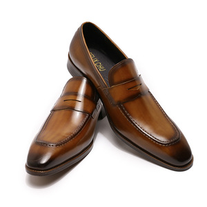 <span class=keywords><strong>Mocasines</strong></span> Penny para <span class=keywords><strong>Hombre</strong></span>, Cuero Genuino, Hechos a Mano, Zapatos Formales de Alta Gama para Negocios, Talla Grande, Cuero Puro - Product Image 5