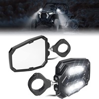 Rétroviseur LED universel 1,75/2 pouces pour UTV, ATV, buggy tout-terrain, personnalisable
