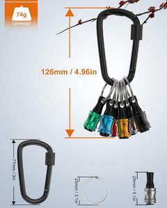 12 cái 1/4 inch Hex Shank screwdriver bit lưu giữ Carabiner Trọng lượng nhẹ mở rộng thanh khoan vít Bộ chuyển đổi nhanh chóng thay đổi bit - Product Image 3