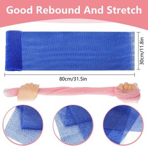 Custom Skin Nylon Exfoliating Back Long Scrubber Vacuum Package Mesh Shower Scrubbing <b>Sponge</b> Nylon Bathing African Net <b>Sponge</b> - Product Image 2