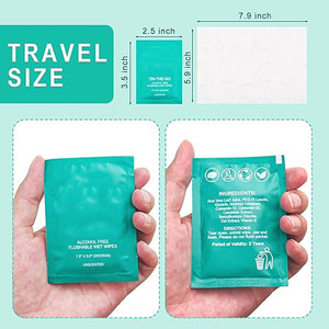 Lingettes nettoyantes individuelles pour le corps emballées individuellement, lingettes pour les fesses pour femmes et hommes - Product Image 2