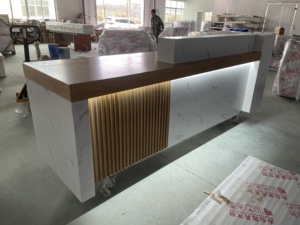 Mostrador de Recepción de Madera de Nuevo Diseño para Salón de Belleza, Mostrador de Caja para Recepción, Mostrador de Spa Personalizado, Mostrador de Recepción para <span class=keywords><strong>Gimnasio</strong></span> - Product Image 6