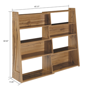 Libreria pieghevole in legno a più ripiani per soggiorno e ufficio domestico - Product Image 2