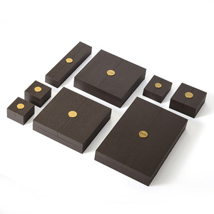 Boîte d'emballage de bijoux en papier à motif uni, étiquette or, pour le café transfrontalier, double ouverture, pour bracelet de mariage, boîte cadeau - Product Image 6