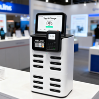 Borne de location de batteries externes intelligentes à 12 emplacements avec recharge instantanée NFC 40W, écran LED intégré et système de point de vente (POS)