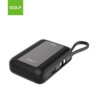 Paquete de energía portátil personalizado Cargador móvil de litio al por mayor LCD Carga rápida PD 20W Banco de energía Delgado 20000mAh con cable