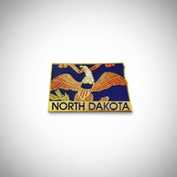 GREPAS GIFTS Épinglette de revers plaquée or en forme de drapeau de l'État du Dakota du Nord, 1,25 pouce