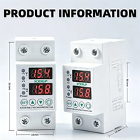 Dispositif AVP numérique automatique à double affichage, monophasé 2P 40A 63A 220V, protecteurs de surtension, de sous-tension, de courant et de tension