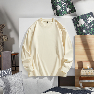 T-shirt décontracté à manches longues pour hommes, personnalisé avec logo, grande taille, en tricot écologique, coupe ample, vente en gros de haute qualité - Product Image 3