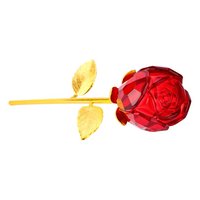 Ornements Exclusifs en Cristal en Forme de Rose, Sculptés à la Main, Logo Personnalisé, Cadeaux Souvenirs Artisanaux Romantiques pour la Saint-Valentin, Fleurs Éternelles