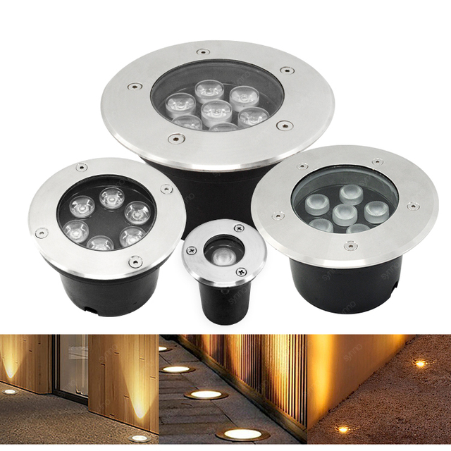 Outdoor Waterproof IP65 Ground Burried Pavement Recessed Deck Light Driveway Floor Inground Lamp LED Underground Light