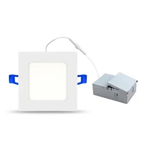 Luz de teto fina de espessura fina regulável quadrada embutida luz de painel redondo LED Etl 9w 12w painel redondo luzes de pote