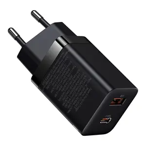 Baseus PD充电器30W USB C型快速充电器QC3.0 USB C快速充电3.0双端口手机充电适用于iPhone 14 13 X Xs Macbook