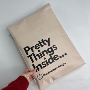 Logotipo personalizado impreso Poly Post Mailer impermeable melocotón Nude Beige Polymailer bolsas de envío pequeños negocios mensajeros uso exprés - Product Image 5