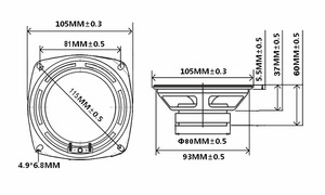 (4-016) Best 30W 4 Ohm Mid Bass Speakers Horn 4 pulgadas 8 Ohm Impermeable Mid Woofer Speaker para exteriores - Product Image 4