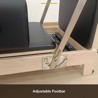 Reformer de Pilates pliable en bois d'érable de qualité FAS avec barre de repose-pieds réglable, certifié CE pour la maison et les studios professionnels
