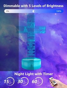 Lampe de nuit LED Jésus Station de la religion la Croix Chrétiens Lampe 3D - Product Image 3