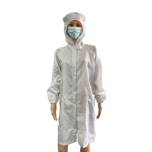 Overoles Allesd Unisex <span class=keywords><strong>ESD</strong></span> 98% POLIÉSTER + 2% fibra de carbono conductora <span class=keywords><strong>ESD</strong></span> bata de laboratorio sala limpia bata antiestática con capucha - Product Image 4