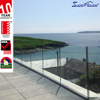 Système de balustrade en verre sans cadre, design moderne, sans poteau, pour balcon, installation facile, appartement, villa, escalier, résistant à la rouille