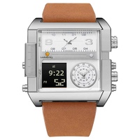 Lookworld X8001 Exclusivité transfrontalière Montre électronique à quartz rétro à double affichage carré Mouvement à quartz en alliage acrylique lumineux