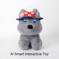 Peluche interactive électrique personnalisée Chien Husky Gris Cuteyeah avec IA vocale et émotions, compagnon multi-langues pour enfants, expédition immédiate
