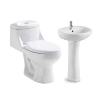 Ensemble WC et lavabo pour salle de bain, cuvette de toilette en céramique avec lavabo intégré, combinaison moderne de pot de toilette et lavabo