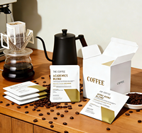 Sachets d'emballage de café imprimés sur mesure de haute qualité, à oreilles de suspension, jetables, thermoscellables, pour café filtre