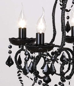 Lámpara de Araña Negra de 5 Brazos Maria Teresha para Restaurante y Sala de Estar, Lámparas Colgantes de Cristal - Product Image 4