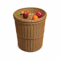 Panier à fruits en rotin tressé PP de qualité alimentaire pour la présentation en supermarché, section produits frais, comptoir et étagère