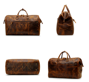 Borsa da Viaggio di Lusso in Pelle di Vacchetta Impermeabile Borsone in Vera Pelle per Uomo Weekend - Product Image 5