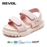 Sandales compensées GRS pour femme avec brides matelassées, sandales roses mignonnes style Dad Shoes, semelle épaisse et souple, chaussures d'été de plage pour la marche