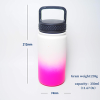 Bouteille d'eau isotherme portable personnalisable avec logo, double paroi, sans BPA, anti-fuite, avec bec verseur et poignée mousqueton pour activités sportives en extérieur