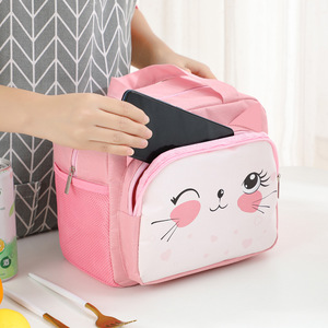 Sac à lunch isotherme avec motif de dessin animé, feuille d'aluminium épaisse pour usage extérieur, chiot brun, panda noir - Product Image 4