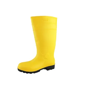 Oil field and miners industrial pvc rubber safety boots steel toe rubber work boots rubber protective boots for acid