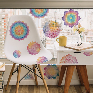 Pegatinas de <span class=keywords><strong>Pared</strong></span> de Vinilo Mandala Removibles Coloridas, Pegatinas de <span class=keywords><strong>Pared</strong></span> 3D con Flores Bohemias <span class=keywords><strong>para</strong></span> Sala de Estar - Product Image 2
