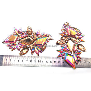 Новое поступление, нашивка со стразами, шитье из смолы, отделка драгоценных камней, розовый абат/шампанское, полимерный камень для отделки, для роттердамского карнавального 2026 - Product Image 4