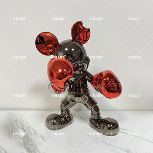 Scultura in Resina a Colori Cromati di <span class=keywords><strong>Topolino</strong></span> <span class=keywords><strong>e</strong></span> <span class=keywords><strong>Minnie</strong></span>, Statua Decorativa da Tavolo Creativa, <span class=keywords><strong>Topolino</strong></span> Boxeur per Arredamento Artistico - Product Image 6