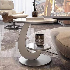 Modern Luxury Movable <b>Iron</b> Metal Coffee <b>Table</b> with Gold Brass Legs & Marble Top for Home Office or Hotels Living Room Entry - Product Image 4