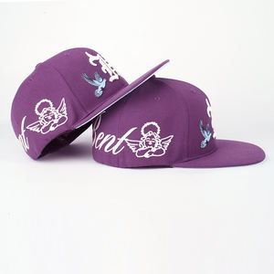 للبيع بالجملة قبعة رجالي مسطحة بحافة مُطّرزة مجهزة حسب الطلب 6 ألواح قبعة Gorras Snapback - Product Image 4