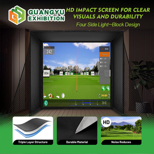 Boîtier de <span class=keywords><strong>simulateur</strong></span> de <span class=keywords><strong>golf</strong></span> virtuel intérieur 10x9ft avec cadre en aluminium <span class=keywords><strong>Simulateur</strong></span> de <span class=keywords><strong>golf</strong></span> à écran d'impact HD double couche pour clubs à <span class=keywords><strong>domicile</strong></span> - Product Image 5