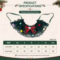 Collier de Noël pour animaux de compagnie, vert, avec dentelle, bandana, pompon, nœud écossais, réglable, pour chat, chaton, petit chiot, collier de Noël pour chien
