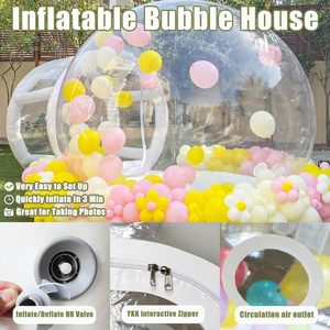 Casa de burbujas inflable tienda de burbujas de PVC de grado comercial Casa de rebote transparente con túnel para fiesta boda - Product Image 6